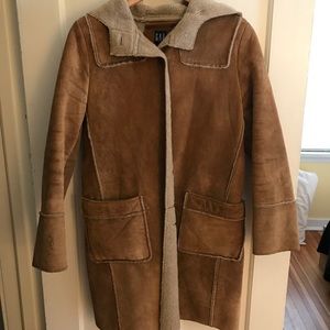 Vintage suede Gap hooded coat